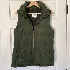 Old Navy Green Puffy Vest Small